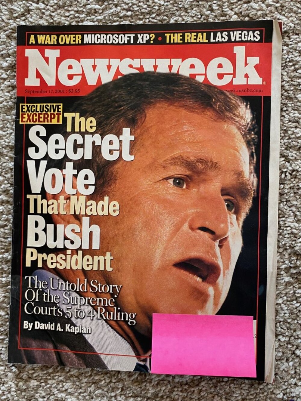 Newsweek Magazine September 17 2001 Secret Vote George Bush